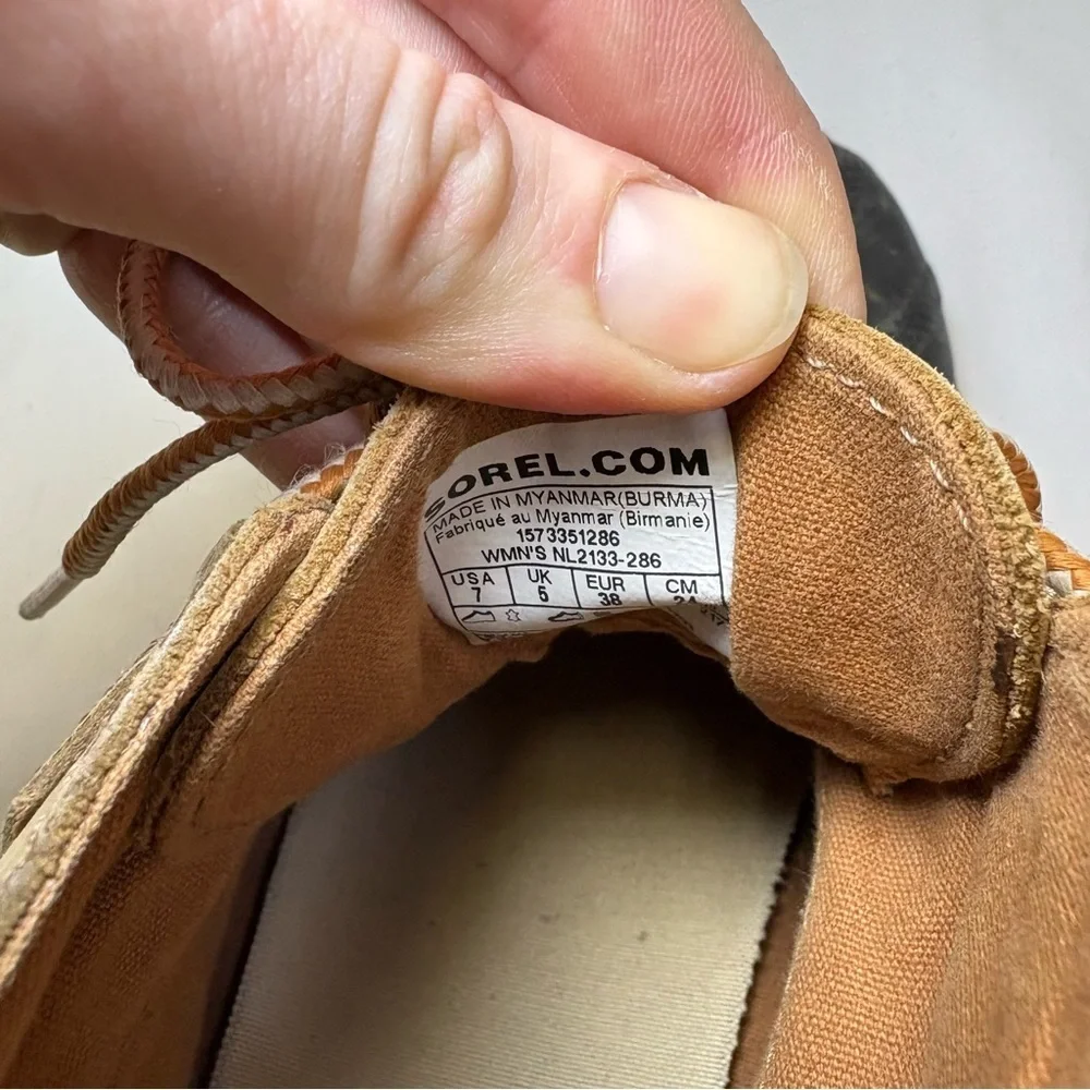 Sorel Classic Out N About Waterproof Tan Leather Ankle Boots Rubber Shell Winter - Picture 6 of 10